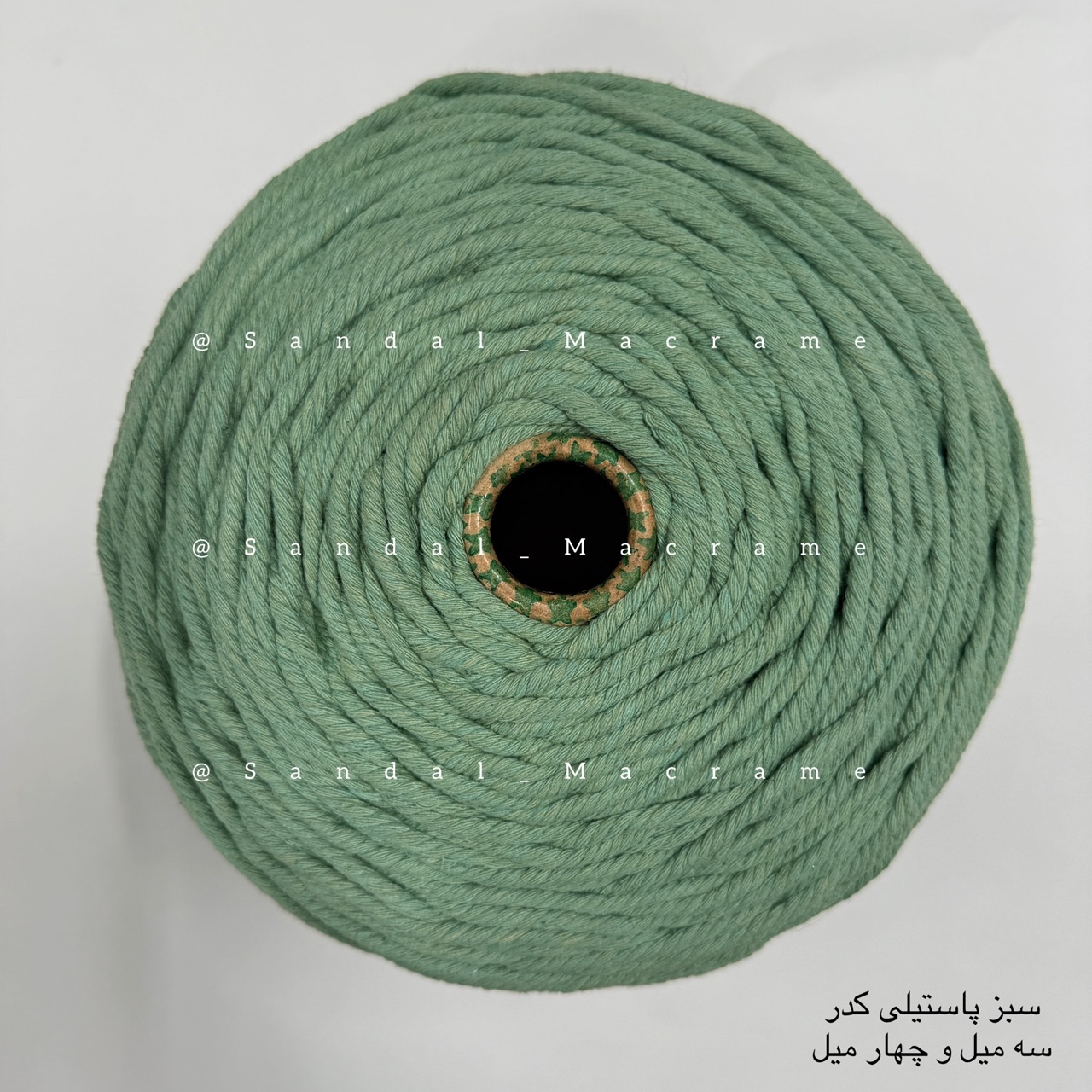 نخ مکرومه -رنگ سبز پاستیلی کدر   -جنس- اعلا